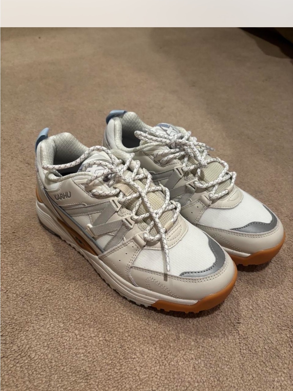 Women’s Karhu White and Tan Chunky Sneaker
